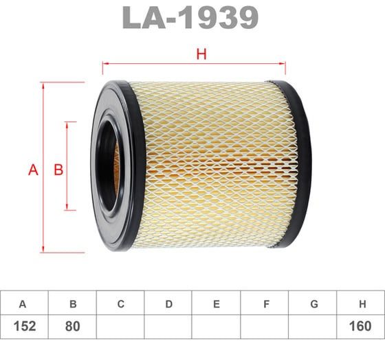 Фильтр воздушный LYNXauto LA-1939 1