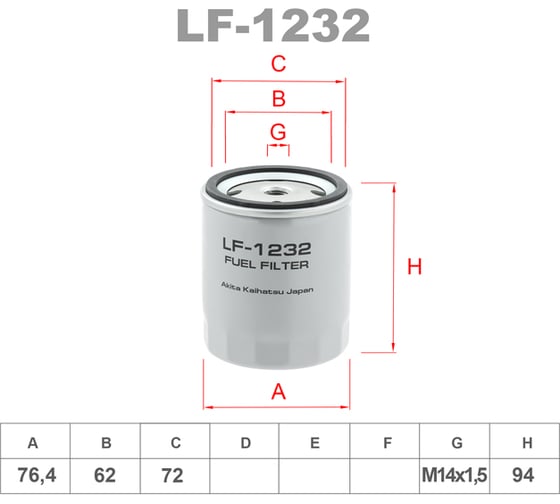 Фильтр топливный LYNXauto LF-1232 1