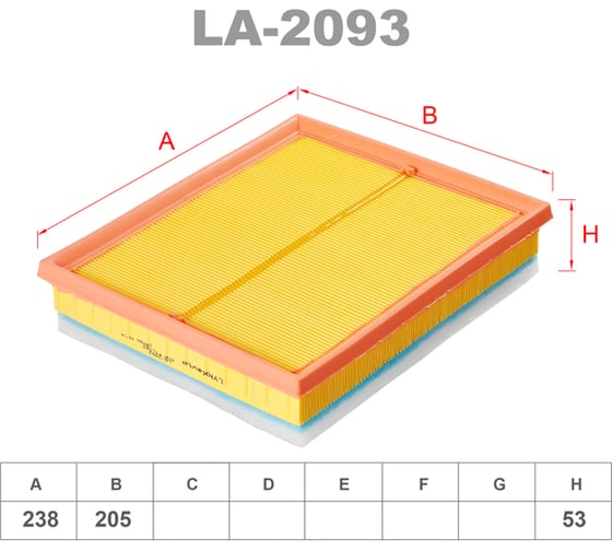 Фильтр воздушный LYNXauto LA-2093 1