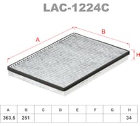 Фильтр салонный угольный LYNXauto LAC-1224C