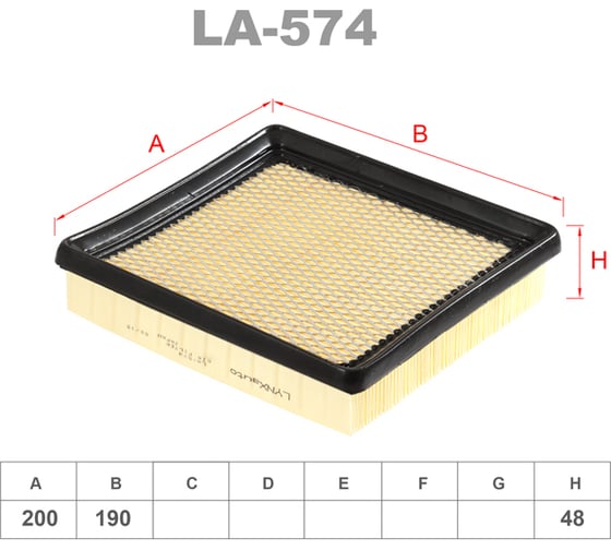 Фильтр воздушный LYNXauto LA-574 1