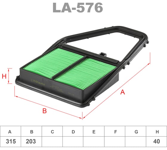 Фильтр воздушный LYNXauto LA-576 1