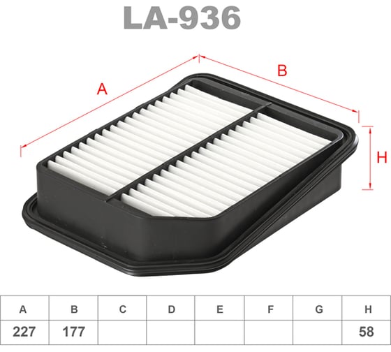 Фильтр воздушный LYNXauto LA-936 1