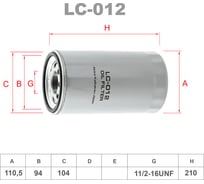 Фильтр масляный LYNXauto LC-012