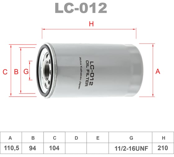 Фильтр масляный LYNXauto LC-012 1