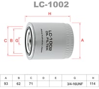 Фильтр масляный LYNXauto LC-1002