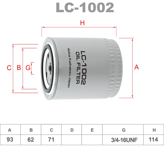 Фильтр масляный LYNXauto LC-1002 1