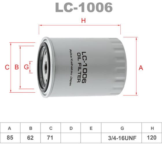 Фильтр масляный LYNXauto LC-1006 1
