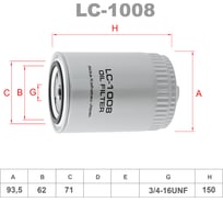 Фильтр масляный LYNXauto LC-1008