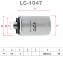 Фильтр масляный LYNXauto LC-1047