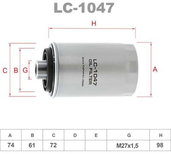 Фильтр масляный LYNXauto LC-1047 1