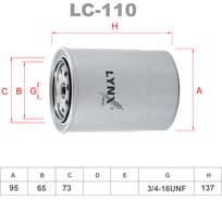 Фильтр масляный LYNXauto LC-110