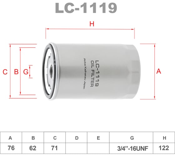 Фильтр масляный LYNXauto LC-1119 1