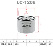 Фильтр масляный LYNXauto LC-1208