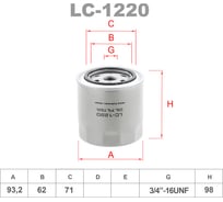 Фильтр масляный LYNXauto LC-1220