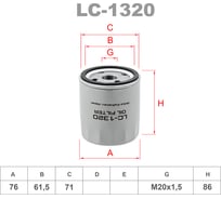 Фильтр масляный LYNXauto LC-1320