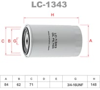 Фильтр масляный LYNXauto LC-1343