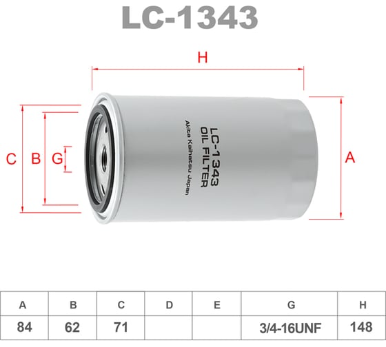 Фильтр масляный LYNXauto LC-1343 1