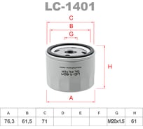 Фильтр масляный LYNXauto LC-1401