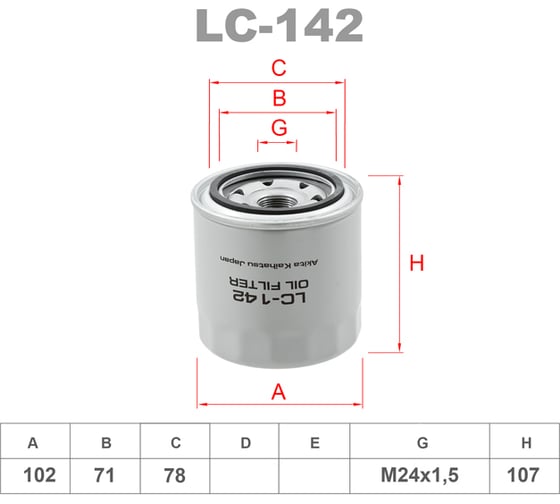 Фильтр масляный LYNXauto LC-142 1