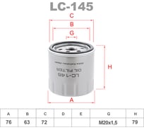 Фильтр масляный LYNXauto LC-145