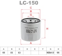 Фильтр масляный LYNXauto LC-150