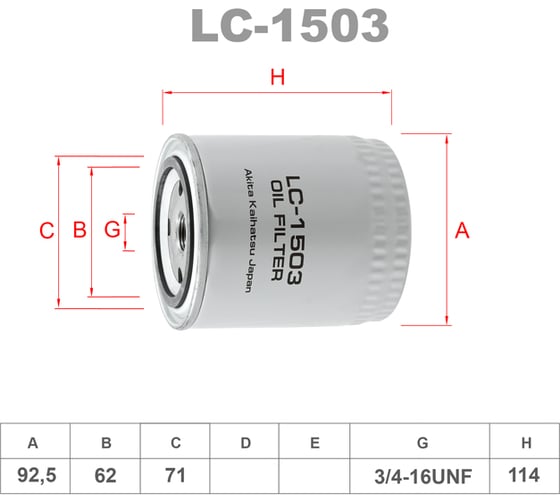 Фильтр масляный LYNXauto LC-1503 1