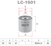 Фильтр масляный LYNXauto LC-1601