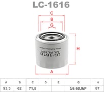 Фильтр масляный LYNXauto LC-1616