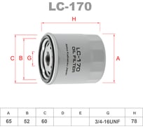 Фильтр масляный LYNXauto LC-170