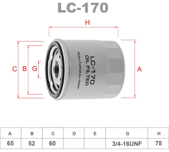 Фильтр масляный LYNXauto LC-170 1