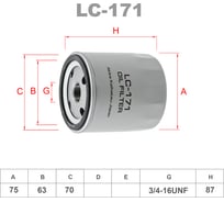 Фильтр масляный LYNXauto LC-171