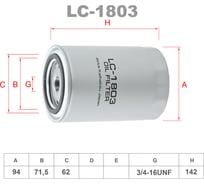Фильтр масляный LYNXauto LC-1803