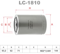 Фильтр масляный LYNXauto LC-1810