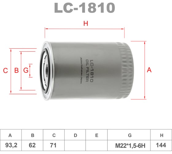 Фильтр масляный LYNXauto LC-1810 1