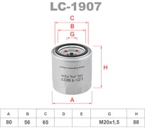 Фильтр масляный LYNXauto LC-1907