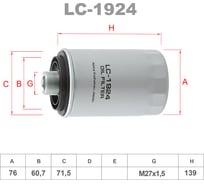 Фильтр масляный LYNXauto LC-1924