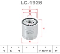 Фильтр масляный LYNXauto LC-1926