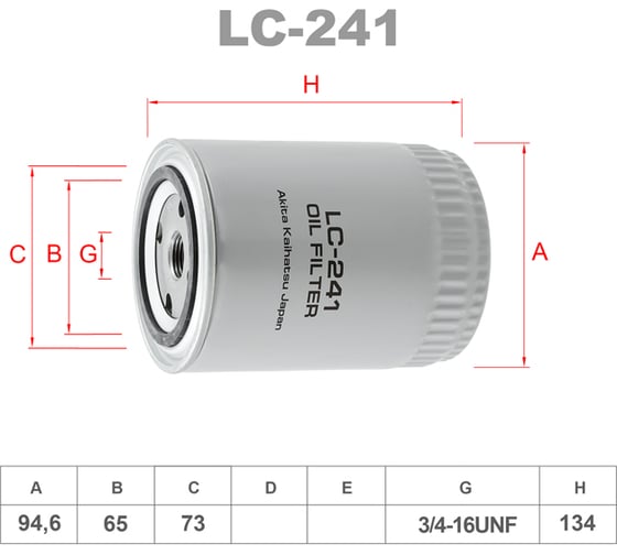 Фильтр масляный LYNXauto LC-241 1