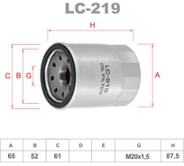 Фильтр масляный LYNXauto LC-219