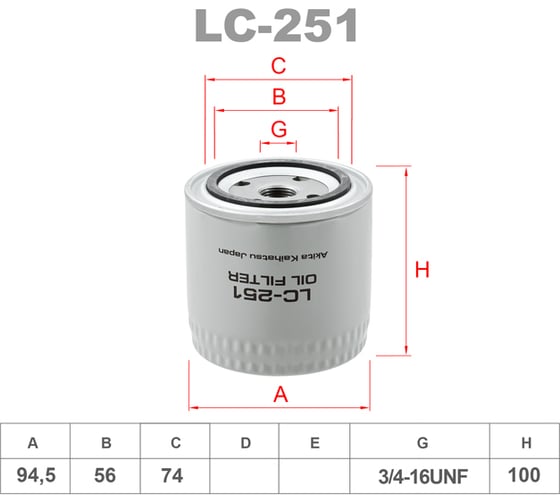 Фильтр масляный LYNXauto LC-251 1