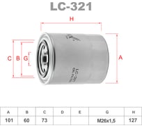 Фильтр масляный LYNXauto LC-321