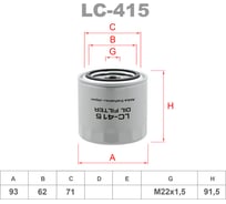 Фильтр масляный LYNXauto LC-415