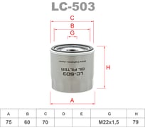 Фильтр масляный LYNXauto LC-503