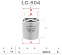 Фильтр масляный LYNXauto LC-504