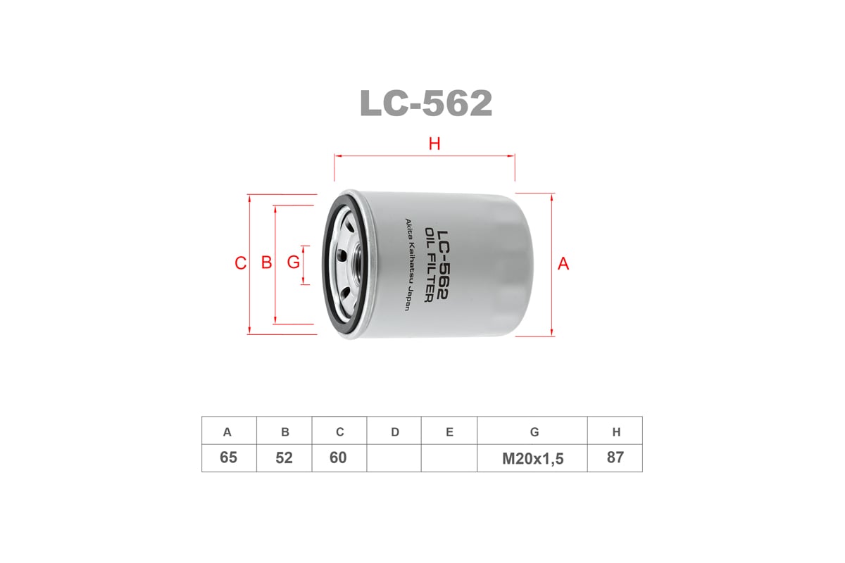 Фильтр масляный LYNXauto LC-562