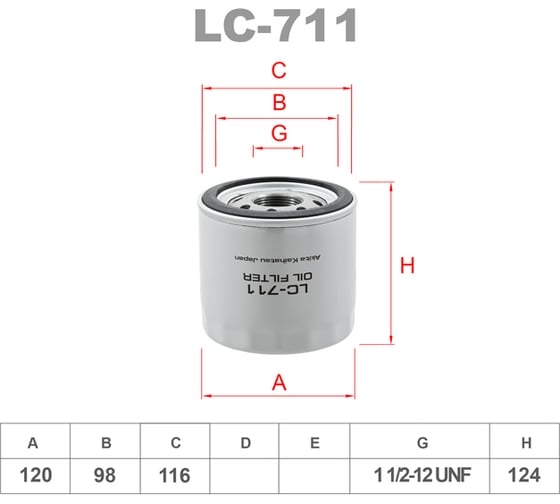 Фильтр масляный LYNXauto LC-711 1