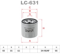 Фильтр масляный LYNXauto LC-631