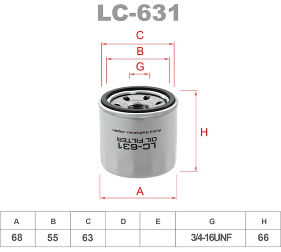 Фильтр масляный LYNXauto LC-631 1