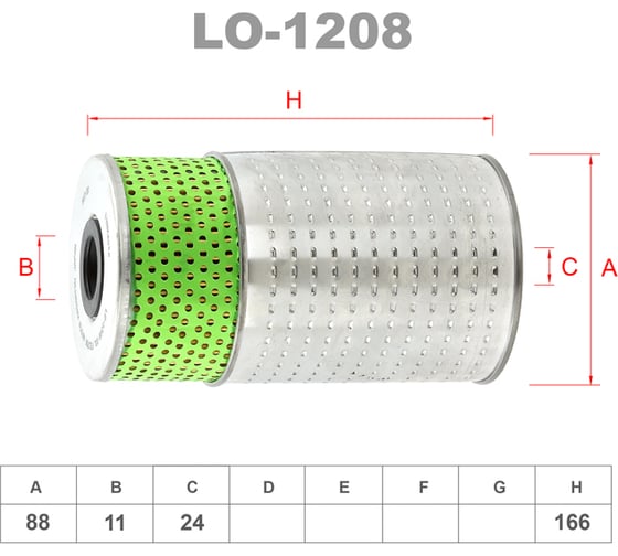 Фильтр масляный LYNXauto LO-1208